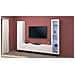 Parete Attrezzata Girolamo, Set Salotto Porta Tv A 3 Ante, Mobile Soggiorno Multiuso Con Vetrina E Luce Led, 100% Made In Italy, Cm 260x30h180, Bianco Lucido - Foto miniatura 1