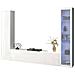 Parete Attrezzata Girolamo, Set Salotto Porta Tv A 3 Ante, Mobile Soggiorno Multiuso Con Vetrina E Luce Led, 100% Made In Italy, Cm 260x30h180, Bianco Lucido - Foto miniatura 2