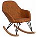 Tampa Sedia A Dondolo In Pu Cognac - Foto miniatura 1