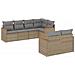 Set Divani Da Giardino 7 Pz Con Cuscini Beige In Polyrattan - Foto miniatura 1