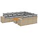 Set Divani Da Giardino 11 Pz Con Cuscini Beige In Polyrattan - Foto miniatura 2