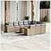 Set Divani Da Giardino 11 Pz Con Cuscini Beige In Polyrattan - Foto miniatura 1