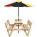Tavolo da Picnic per 4 Bambini con Ombrellone Legno di Abete - Foto miniatura 4