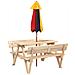 Tavolo da Picnic per 4 Bambini con Ombrellone Legno di Abete - Foto miniatura 6