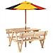 Tavolo da Picnic per 4 Bambini con Ombrellone Legno di Abete - Foto miniatura 5