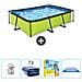 Piscina Fuori Terra - Rettangolo - 300x200x65 Cm - Groen - Include Accessori Coordinati Cb66 - Foto miniatura 1
