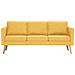 Divano A 3 Posti In Tessuto Giallo - Foto miniatura 2
