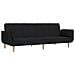 Divano Letto a 2 Posti con 2 Cuscini Nero in Tessuto - Foto miniatura 1