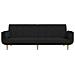 Divano Letto a 2 Posti con 2 Cuscini Nero in Tessuto - Foto miniatura 5