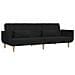 Divano Letto a 2 Posti con 2 Cuscini Nero in Tessuto - Foto miniatura 7