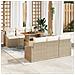 Set da Pranzo da Giardino 7 Pezzi con Cuscini Beige in Polirattan Acacia - Foto miniatura 2