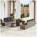 Set di divani da giardino  9 pezzi con cuscini in grigio rattan sintetico, Divano da giardino a 2 posti  con cuscini in grigio rattan sintetico, Set da pranzo da giardino  3 pezzi con cuscini in grigio rattan sintetico - Foto miniatura 2
