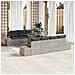 Set di Divani da Giardino da 9 Pezzi con Cuscini Grigio Chiaro Polyrattan - Foto miniatura 2
