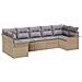 Set Divano da Giardino 7 Pezzi con Cuscini Beige Polirattan - Foto miniatura 1