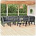 Set Salotto da Giardino 8 pz Nero e Grigio in Polyrattan - Foto miniatura 2
