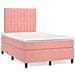 Letto a Molle con Materasso e LED Rosa 120x190 cm in Velluto - Foto miniatura 2