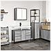 Set di mobili per il bagno con porta 2 pcs Grigio sonoma e Nero - Foto miniatura 2