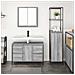 Set di mobili per il bagno con porta 2 pcs Grigio sonoma e Nero - Foto miniatura 4