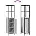 Set di mobili per il bagno con porta 2 pcs Grigio sonoma e Nero - Foto miniatura 8