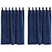 Tende con tende 2 pcs Blu Scuro 140 x 140 cm Velluto - Foto miniatura 1