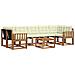 Set di divani da esterno con cuscino 8 pcs Naturale e Crema - Foto miniatura 1