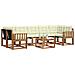 Set di divani da esterno con cuscino 8 pcs Naturale e Crema - Foto miniatura 3