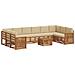Set divani 11 pcs Naturale e Beige Legno di Acacia Massello - Foto miniatura 1