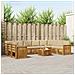 Set divani 11 pcs Naturale e Beige Legno di Acacia Massello - Foto miniatura 2