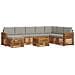 Set divani con cuscino 9 pcs Grigio Naturale e Chiaro - Foto miniatura 1