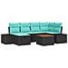 Set Divano da Giardino 7 pz Nero Poly Rattan - Foto miniatura 1