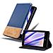 Custodia Compatibile Con Nokia Lumia 925 In Blu Scuro Marrone - Coperchio Protettiva Con Chiusura Magnetica, Funzione Stand E Tasca Per Le Carte - Foto miniatura 1