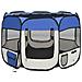 Box per Cani Pieghevole con Borsa Trasporto Blu 90x90x58 cm - Foto miniatura 1