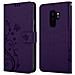 Custodia Compatibile Con Samsung Galaxy S9 Plus In Lilla Scuro Fiore - Coperchio Protettivo In Design Floreale Con Chiusura Magnetica, Funzione Stand E Slot Per Carte - Foto miniatura 8