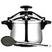 Clásica Bombe 6 Pentola A Pressione 6 L, Induzione, Acciaio Inox. 18/10, 3 Sistemi Di Sicurezza Argento - Foto miniatura 1