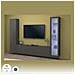 Parete Attrezzata Girolamo, Set Salotto Porta Tv A 3 Ante, Mobile Soggiorno Multiuso Con Vetrina E Luce Led, 100% Made In Italy, Cm 260x30h180, Antracite - Foto miniatura 4