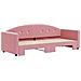 Divano Letto Con Letto Estraibile Rosa 80x200 Cm In Velluto - Foto miniatura 3