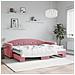 Divano Letto Con Letto Estraibile Rosa 80x200 Cm In Velluto - Foto miniatura 1