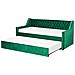 Letto Estraibile Velluto Montargis 90 X 200 Cm Verde Smeraldo - Foto miniatura 6