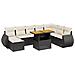 Set Divani Da Giardino 9 Pz Con Cuscini Nero In Polyrattan - Foto miniatura 2