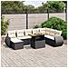 Set Divani Da Giardino 9 Pz Con Cuscini Nero In Polyrattan - Foto miniatura 1