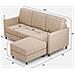 Divano Karay 3 Posti (tre Sedute Da 60cm) + Pouf Misure Esterne L. 198 P. 155 Colore Beige - Foto miniatura 3