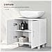 Mobile Sotto Lavabo Bagno a 2 Ante con Ripiano Centrale, in MDF, 60x35x60 cm, Bianco - Foto miniatura 5