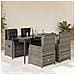Set Da Pranzo Da Giardino 5 Pz Con Cuscini In Polyrattan Grigio - Foto miniatura 1