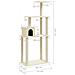 Lusso Casadino -  Albero Per Gatti Con Tiragraffi In Sisal Crema 147 Cm - Foto miniatura 7