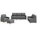 Set di Divani 4 pz con Cuscini Grigio Scuro in Tessuto - Foto miniatura 1