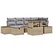 Set Divano da Giardino 7 Pezzi con Cuscini Beige Polirattan - Foto miniatura 1