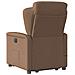 Poltrona Alzapersona Massaggiante Reclinabile Marrone Tessuto - Foto miniatura 7