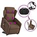 Poltrona Alzapersona Massaggiante Reclinabile Marrone Tessuto - Foto miniatura 8