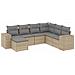 Set Divani da Giardino 7 pz con Cuscini Beige in Polyrattan - Foto miniatura 1
