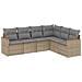 Set Divano da Giardino 6 pz con Cuscini Beige Misto Polyrattan - Foto miniatura 1